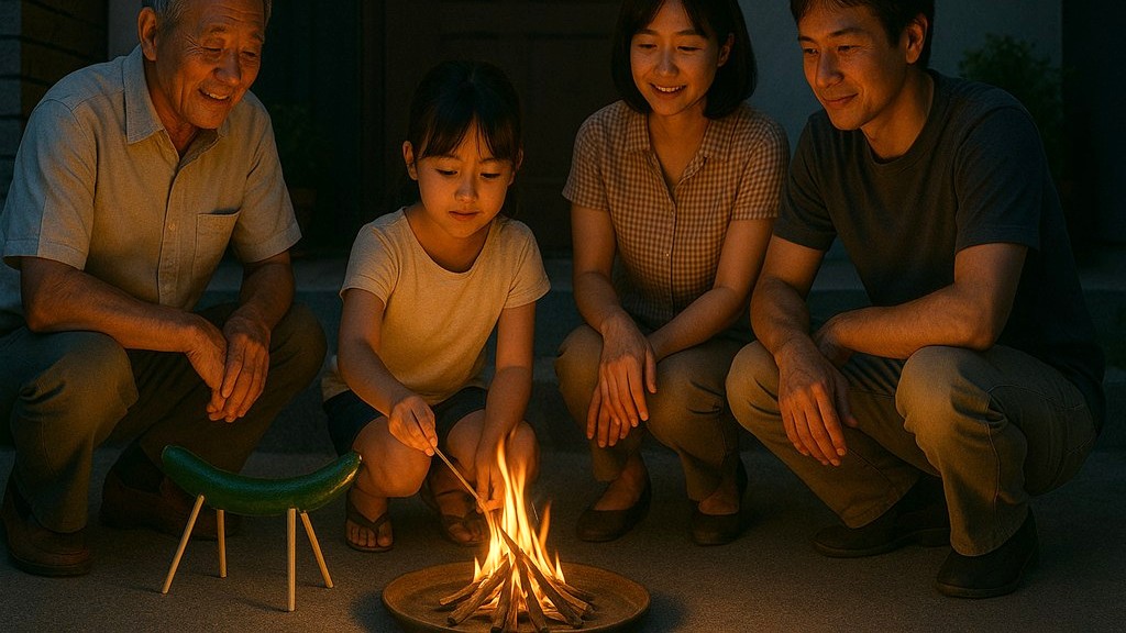 お盆の迎え火