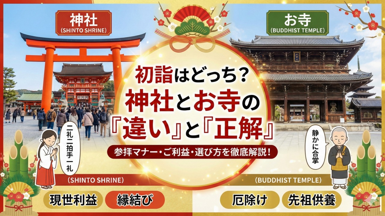 初詣は神社とお寺どっちが正解?