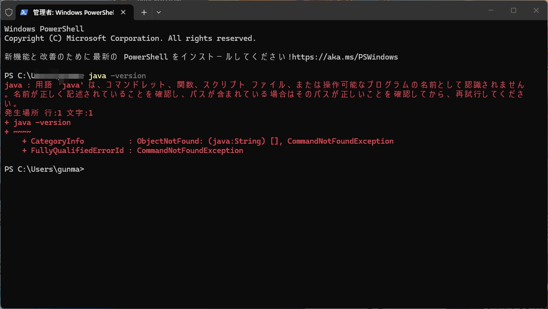 マイクラへMod導入 Java JDKの確認
