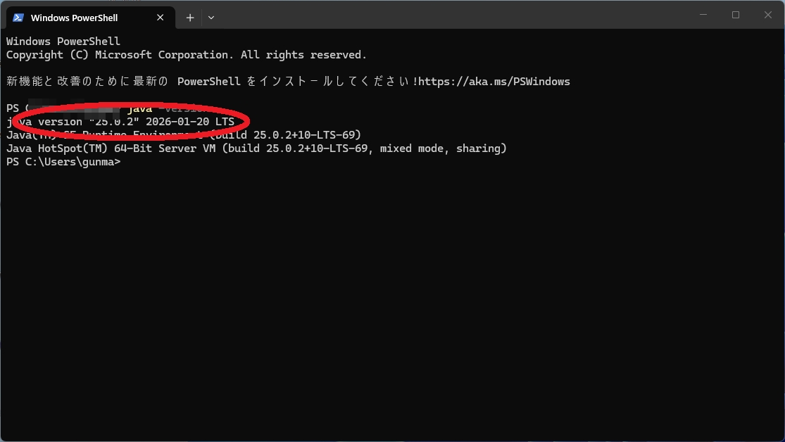 マイクラへMod導入 Java JDKの確認